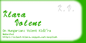 klara volent business card